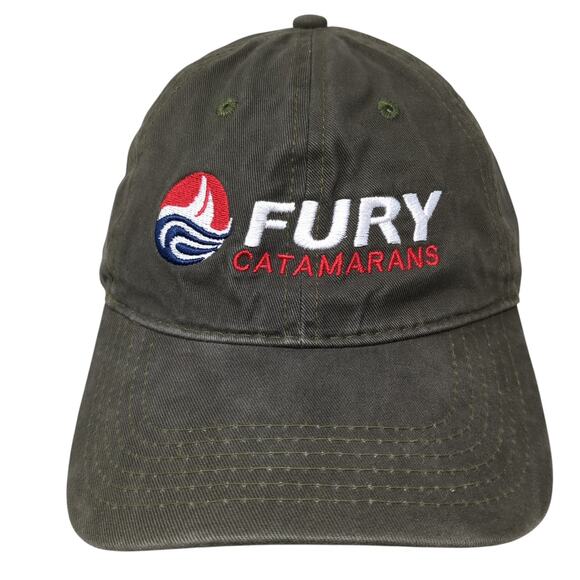 Fury Catamarans Cozumel Slideback Baseball Cap Green One Size 6 Panel Club Cabo - Picture 1 of 10